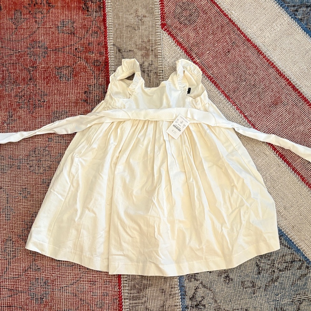 NWT Cream Sleeveless Special Occasion J.Crew Crewcuts Dress with Bow 2T